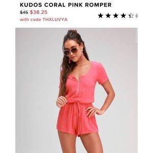 Lulus Coral Pink Romper